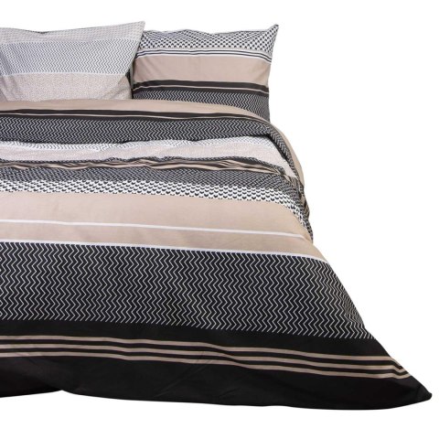 Pościel bawełniana 160x200 Zigo Beige beżowa czarna geometria pasy Cottonlove Exclusive 5 Pościel bawełniana 160x200 Zigo Beige beżowa czarna geometria pasy Cottonlove Exclusive 5