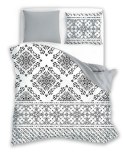 Pościel bawełniana 220x200 Ornamenty biała czarna szara 010 Fashion 23 Faro