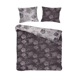 Pościel bawełniana 220x200 flory antracytowa kwiatki żakardowa Cottonlove Jacquard
