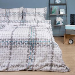 Pościel bawełniana 220x200 szara krata pepitka 71470/1 Cottonlove 6