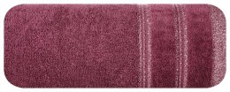 Ręcznik Glory 1 30x50 bordowy z welurową bordiurą i błyszczącą nicią 500g/m2 Eurofirany
