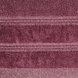 Ręcznik Glory 1 30x50 bordowy z welurową bordiurą i błyszczącą nicią 500g/m2 Eurofirany
