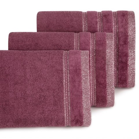Ręcznik Glory 1 30x50 bordowy z welurową bordiurą i błyszczącą nicią 500g/m2 Eurofirany Ręcznik Glory 1 30x50 bordowy z welurową bordiurą i błyszczącą nicią 500g/m2 Eurofirany