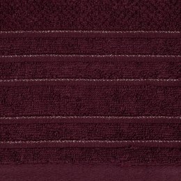 Ręcznik Glory 3 30x50 bordowy z welurową bordiurą i błyszczącą nicią 500g/m2 Eurofirany