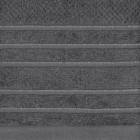 Ręcznik Glory 3 30x50 stalowy z welurową bordiurą i błyszczącą nicią 500g/m2 Eurofirany Ręcznik Glory 3 30x50 stalowy z welurową bordiurą i błyszczącą nicią 500g/m2 Eurofirany