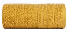 Ręcznik Glory 3 50x90 musztardowy z welurową bordiurą i błyszczącą nicią 500g/m2 Eurofirany