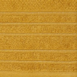 Ręcznik Glory 3 70x140 musztardowy z welurową bordiurą i błyszczącą nicią 500g/m2 Eurofirany