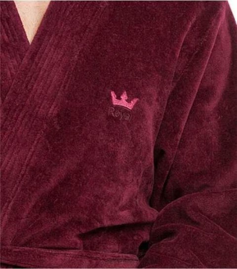 Szlafrok męski 850 XL bordowy frotte bawełniany długi Szlafrok męski 850 XL bordowy frotte bawełniany długi