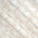 Zasłona 140x250 gotowa na przelotkach Marigold biała złota liście miłorzębu welurowa Eurofirany