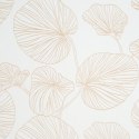 Zasłona 140x250 gotowa na przelotkach Marigold biała złota liście miłorzębu welurowa Eurofirany