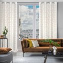 Zasłona 140x250 gotowa na przelotkach Marigold biała złota liście miłorzębu welurowa Eurofirany
