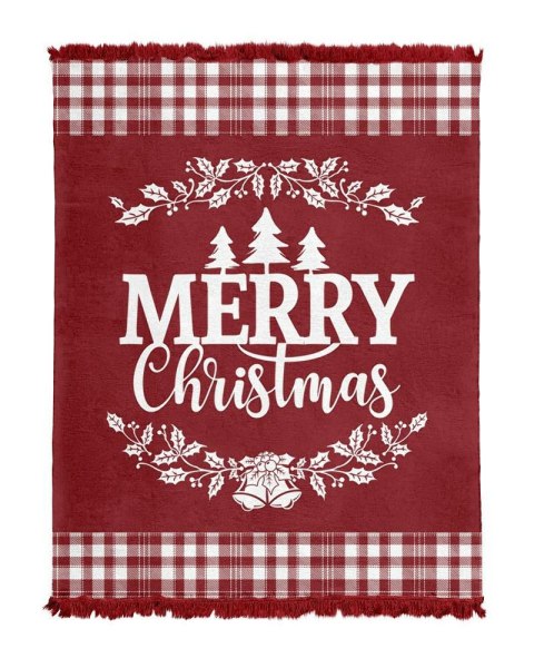 Koc bawełniany akrylowy 150x200 Merry Christmas czerwony świąteczny z frędzlami 103 JB Tureckie 25 Koc bawełniany akrylowy 150x200 Merry Christmas czerwony świąteczny z frędzlami 103 JB Tureckie 25