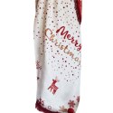 Koc bawełniany akrylowy 150x200 Świąteczny Merry Christmas czerwony kremowy 22154A Darymex