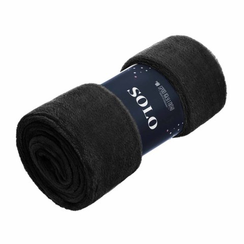 Koc narzuta z mikrofibry 130x170 Solo czarny Koc narzuta z mikrofibry 130x170 Solo czarny