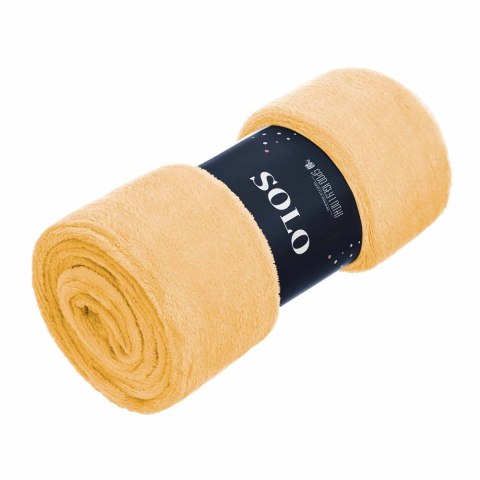 Koc narzuta z mikrofibry 130x170 Solo musztardowy Koc narzuta z mikrofibry 130x170 Solo musztardowy