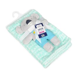 Kocyk dziecięcy 75x100 David 01 Miś koala seledynowy maskotka pluszak przytulanka BabyMatex