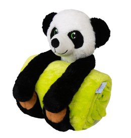 Kocyk dziecięcy 85x100 Carol 01 Panda limonkowy maskotka pluszak przytulanka BabyMatex