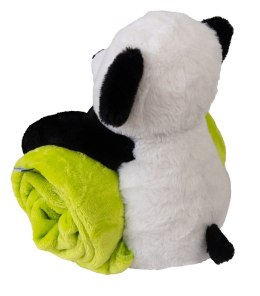 Kocyk dziecięcy 85x100 Carol 01 Panda limonkowy maskotka pluszak przytulanka BabyMatex
