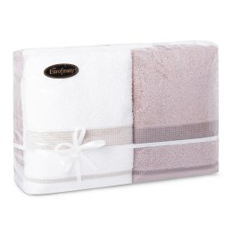 Komplet ręczników T/0458 4 szt Rodos 2x50/90 2x70/140 kremowy beżowy zestaw upominkowy 500g/m2 Eurofirany