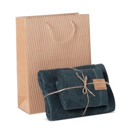 Komplet ręczników T/0463 2 szt Monte 50/90 70/140 torebka eko zielony ciemny zestaw upominkowy 500g/m2 Eurofirany