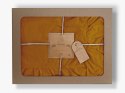 Pościel bawełniana 200x220 musztardowa z falbanką w pudełku jednobarwna Stonewashed Mustard Pościel bawełniana 200x220 musztardowa z falbanką w pudełku jednobarwna Stonewashed Mustard