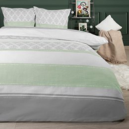 Pościel flanelowa 140x200 Ornamenty szara seledynowa z jedną poszewką 31493/1 Flanela 3 Darymex