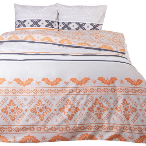 Pościel flanelowa 140x200 Świąteczna biała pomarańczowa szara śnieżynki z jedną poszewką 31492/1 Flanela 3 Darymex Pościel flanelowa 140x200 Świąteczna biała pomarańczowa szara śnieżynki z jedną poszewką 31492/1 Flanela 3 Darymex