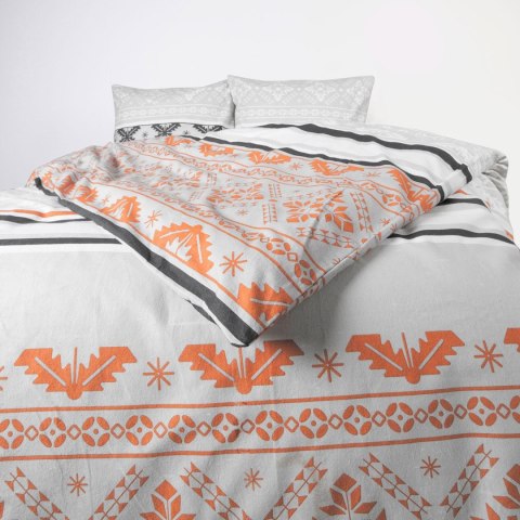 Pościel flanelowa 140x200 Świąteczna biała pomarańczowa szara śnieżynki z jedną poszewką 31492/1 Flanela 3 Darymex Pościel flanelowa 140x200 Świąteczna biała pomarańczowa szara śnieżynki z jedną poszewką 31492/1 Flanela 3 Darymex