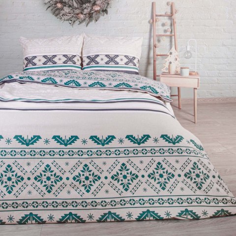 Pościel flanelowa 160x200 Świąteczna biała zielona szara śnieżynki 31492/2 Flanela 3 Darymex Pościel flanelowa 160x200 Świąteczna biała zielona szara śnieżynki 31492/2 Flanela 3 Darymex