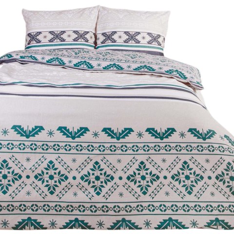 Pościel flanelowa 160x200 Świąteczna biała zielona szara śnieżynki 31492/2 Flanela 3 Darymex Pościel flanelowa 160x200 Świąteczna biała zielona szara śnieżynki 31492/2 Flanela 3 Darymex