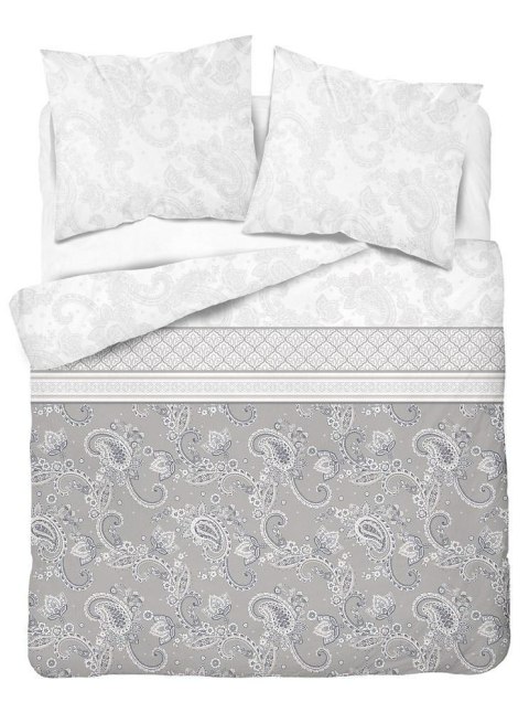 Pościel flanelowa 220x200 Paisley szara biała 4032 B Flanela 2022 Pościel flanelowa 220x200 Paisley szara biała 4032 B Flanela 2022