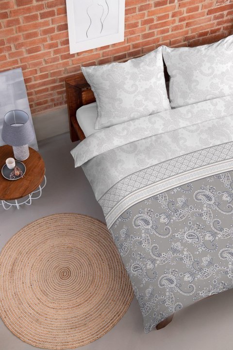 Pościel flanelowa 220x200 Paisley szara biała 4032 B Flanela 2022 Pościel flanelowa 220x200 Paisley szara biała 4032 B Flanela 2022