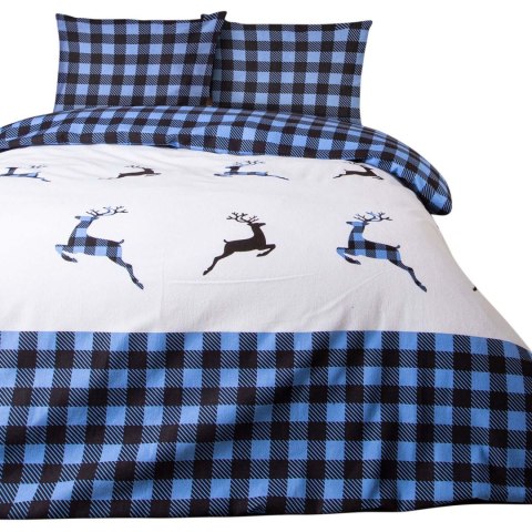 Pościel flanelowa 220x200 Świąteczna niebieska czarna renifery kratka 31491/1 Flanela 3 Darymex Pościel flanelowa 220x200 Świąteczna niebieska czarna renifery kratka 31491/1 Flanela 3 Darymex