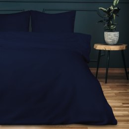 Pościel satynowa 160x200 granatowa 026 jednobarwna Darymex