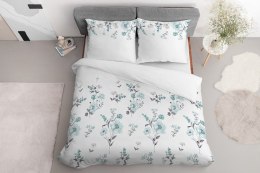 Pościel satynowa 220x200 Kwiaty biała miętowa 4054 A Home Satin 124