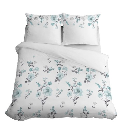 Pościel satynowa 220x200 Kwiaty biała miętowa 4054 A Home Satin 124 Pościel satynowa 220x200 Kwiaty biała miętowa 4054 A Home Satin 124