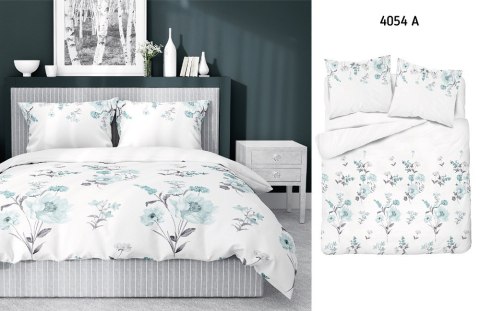 Pościel satynowa 220x200 Kwiaty biała miętowa 4054 A Home Satin 124 Pościel satynowa 220x200 Kwiaty biała miętowa 4054 A Home Satin 124