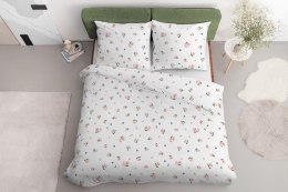 Pościel satynowa 220x200 Kwiaty biała różowa jasna 4060 A Home Satin 124
