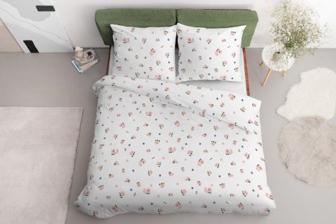 Pościel satynowa 220x200 Kwiaty biała różowa jasna 4060 A Home Satin 124 Pościel satynowa 220x200 Kwiaty biała różowa jasna 4060 A Home Satin 124