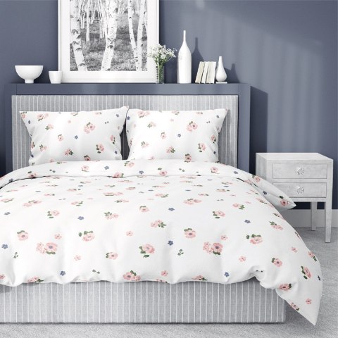 Pościel satynowa 220x200 Kwiaty biała różowa jasna 4060 A Home Satin 124 Pościel satynowa 220x200 Kwiaty biała różowa jasna 4060 A Home Satin 124