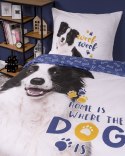 Pościel świecąca w ciemności 160x200 pies border collie 4088 A biała bawełniana Fluo 127 Pościel świecąca w ciemności 160x200 pies border collie 4088 A biała bawełniana Fluo 127