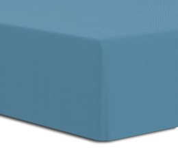 Prześcieradło jersey elastan 140x200 z gumką niebieskie na wysoki materac 25 cm Luxury