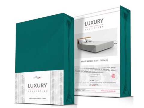 Prześcieradło jersey elastan 140x200 z gumką zielony na wysoki materac 25 cm Luxury Prześcieradło jersey elastan 140x200 z gumką zielony na wysoki materac 25 cm Luxury
