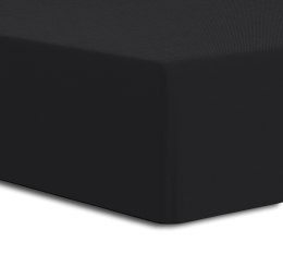 Prześcieradło jersey elastan 180x200 z gumką czarne na wysoki materac 25 cm Luxury