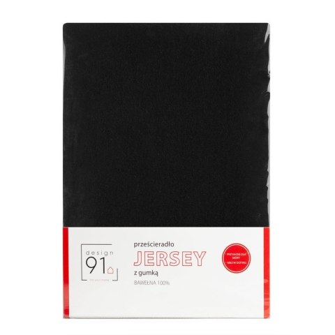 Prześcieradło jersey z gumką 120x200 czarne na wysoki materac 25 cm 125 g/m2 D91 Prześcieradło jersey z gumką 120x200 czarne na wysoki materac 25 cm 125 g/m2 D91