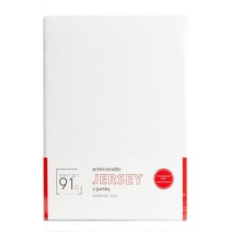 Prześcieradło jersey z gumką 160x200 białe na wysoki materac 30 cm 125 g/m2 D91