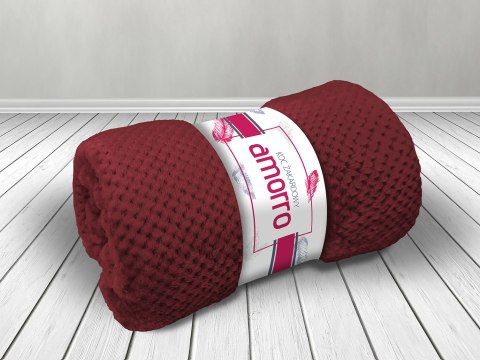 Koc narzuta 150x200 Amorro żakardowy bordowy wytłaczany 240g/m2 Darymex Koc narzuta 150x200 Amorro żakardowy bordowy wytłaczany 240g/m2 Darymex