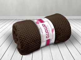 Koc narzuta 150x200 Amorro żakardowy brązowy ciemny wytłaczany 240g/m2 Darymex