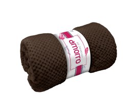 Koc narzuta 150x200 Amorro żakardowy brązowy ciemny wytłaczany 240g/m2 Darymex
