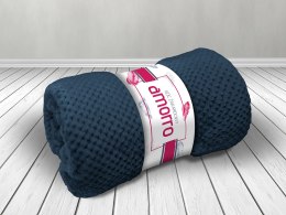 Koc narzuta 150x200 Amorro żakardowy granatowy wytłaczany 240g/m2 Darymex